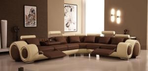 Home Furniture Leather Sofa Set Modern Sofa with Recliner Sofa