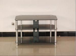 Black Glass TV Stand Simple Design (TV020)