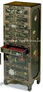Oriental Hand Painted Lacquer Living Room CD Rack Cabinet