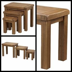 Morden London Style Solid Oak Nest of 3 Tables (HSRU-0020)