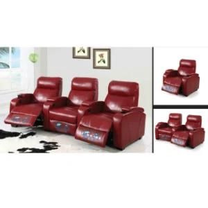 Red Leather Electric Home Theater Recliner Sofa 6031TV