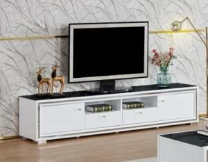 MDF Stainless Steel Living Room TV Stand Hall Cabinet Tempered Glass Modern Home Furniture