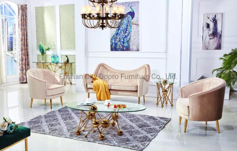 Modern Home Furniture Golden Leg Leisure Sofa Set for Living Room