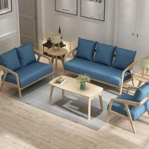 Simple Style Linen Fabric Wooden Arm Chair for Wholesale Home Furniture