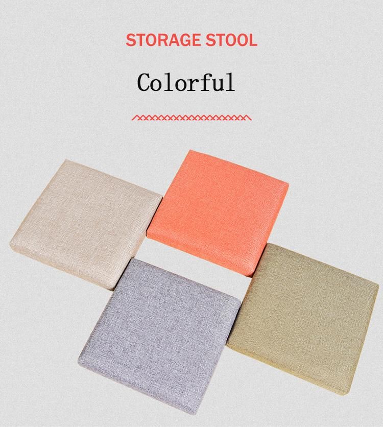 Selles De Stockage De Pliage Multifunctional Folding Storage Stool Leather Upholstered Home Furniture Fold Box Chair Footstool
