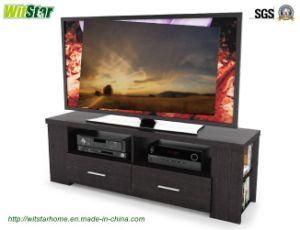 Fashion Black Wooden TV Stand with Two Drawers (WS16-0153, for home furniture)