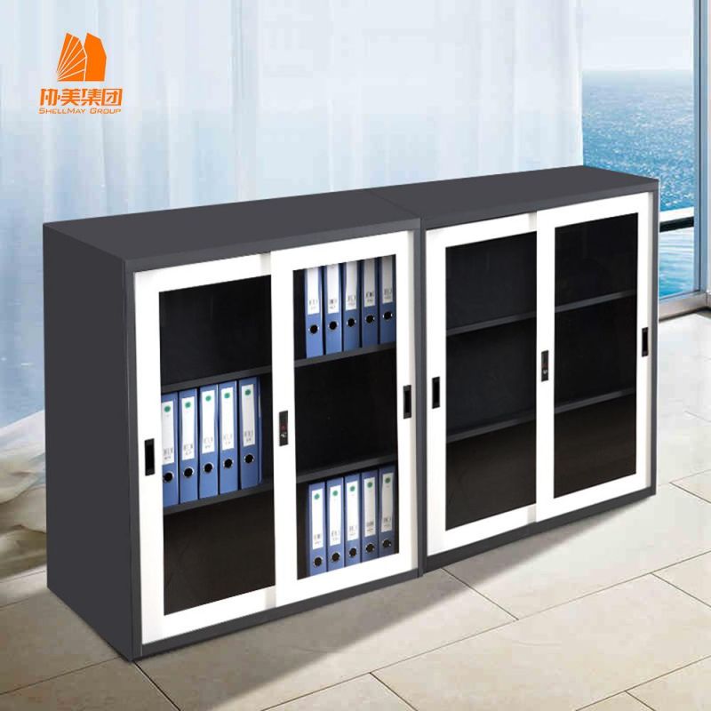 2 Door Glass Swing Door Storage Filing Cabinet.