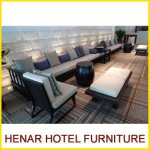 Fashion Wooden Long Sectional Lounge Sofa for 5 Star Hotel