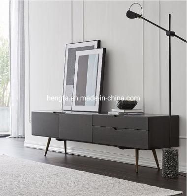 New Modern Living Room Wood Black Matte Steel Furniture Legs TV Stand