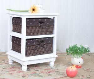 Willow Cabinet, Wood Cabinet with 2 Basket (RFB-014)