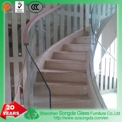 Stair Railing Clear Bent Glass Easy Install Fashion Design Home Decoration