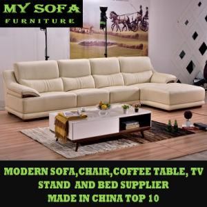 Antique European Style Black and White Sofa, Modern Black Genuine Leather Sofa