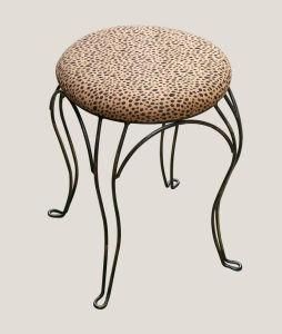 Fabric Cushion Seat Round Stool