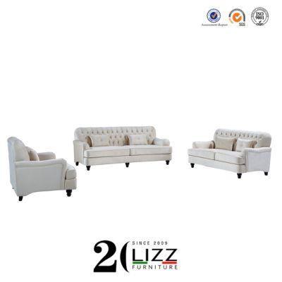 European Modern Chesterfield Living Room /Home /Office /Hotel Commerical Furniture Set Button Tufted Velvet /Linen Fabric Sectional Leisure Sofa