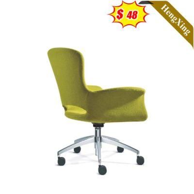 Simple Design Hotel Waiting Room Leisure Sofa Modern Home Living Room Bar Dining Room Green Fabric Lounge Chair with Wheels