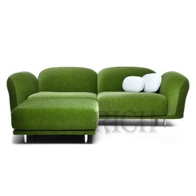 Green Modular Corner Sofa with Reclining Chaise Fabric Sectional Sofa