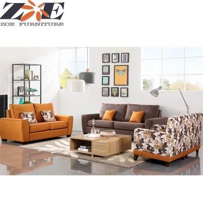 Modern Living Room Wooden Frame Sofa with Fabric Cover