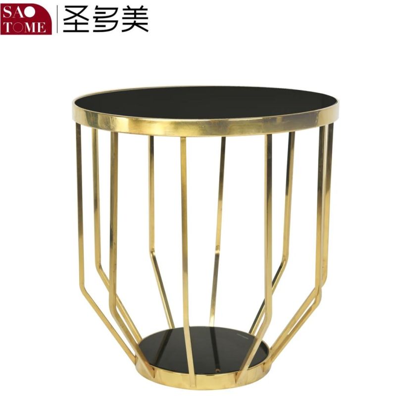 Modern Practical Hot Selling Living Room Furniture Stainless Steel Glass Round End Table