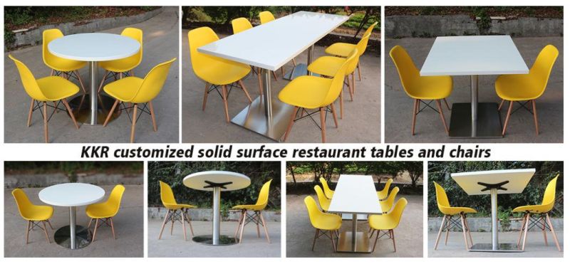 Customized Size Solid Surface Table Rectangle 2-4 People with Chairs Dining Room Table