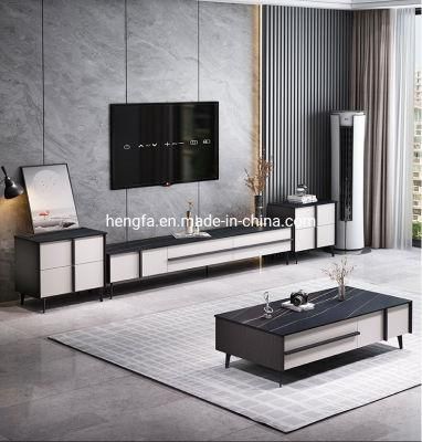 Modern Furniture Living Room Soild Wood Metal Extend Wall TV Stand