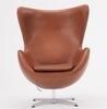 Lounge Leather Clear Egg Chair in Brown Waxed Leather