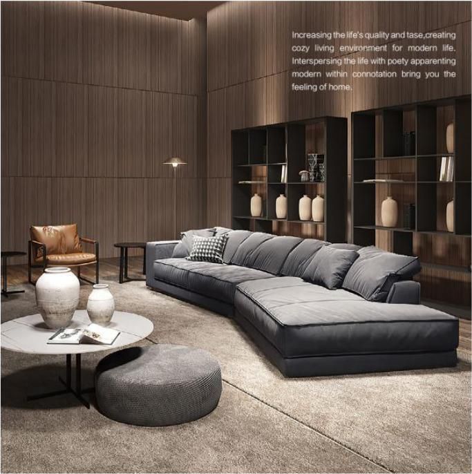 Large Leather Home Luxury Italian Modern Design Furniture Livingroom Sofa