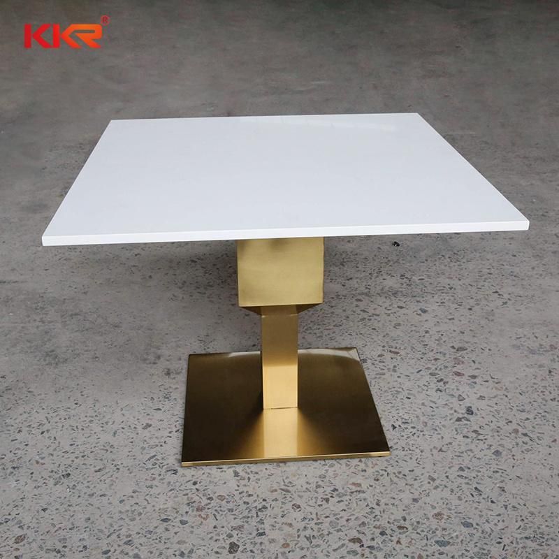 Luxury Wholesale Gold Metal Base Artificial Stone Coffee Table