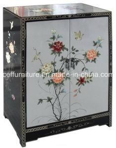 Silver Hand Painted Antique Lacquer Wooden Furniture Art Cabinet