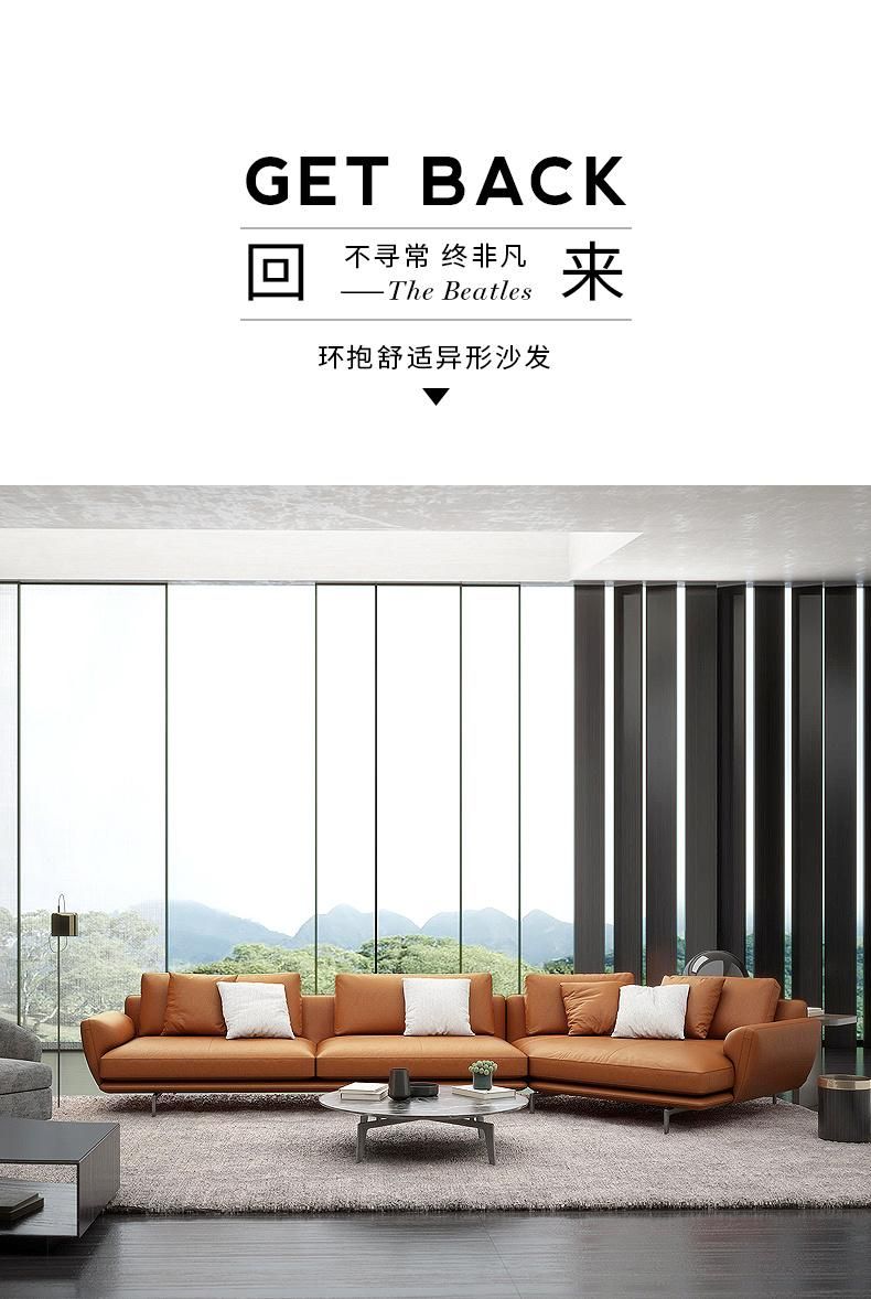 Popular Hot Selling Italy Livingroom Furniture Home Furniture Sofa Modern Sectional Sofa Leather Sofa in High Quality