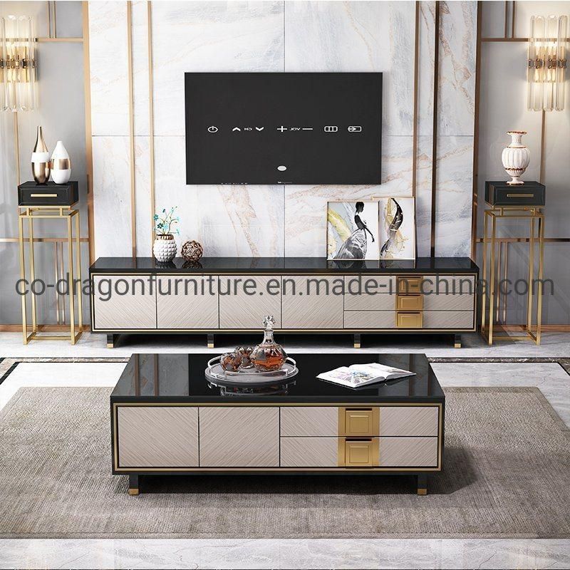 Fashion Living Room Furniture Wooden Coffee Table with Glass Top