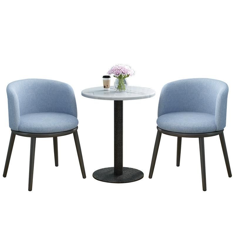 Nordic Cost-Effective Fair Price Accent Stool Livning Room Office Minimalist Design Linen Cloth Leisure Chair with Metal Legs
