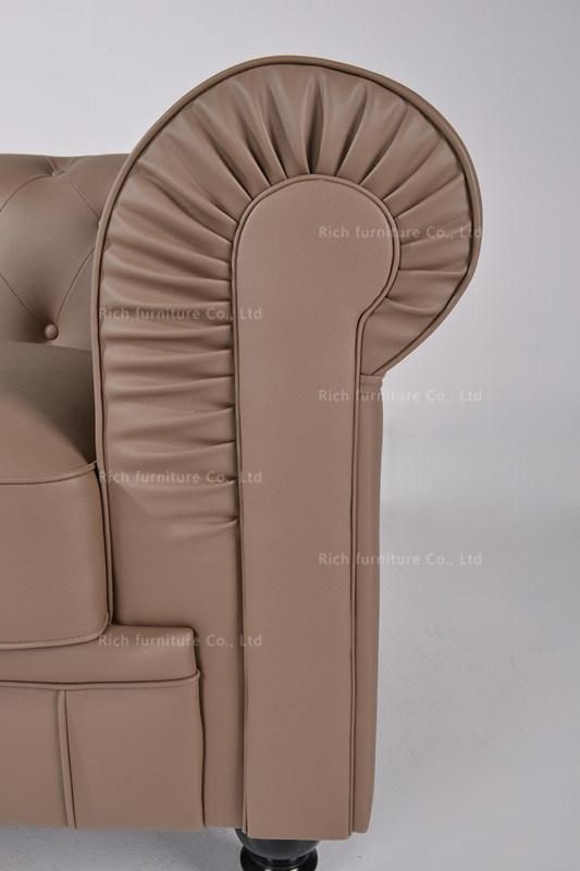 Vintage Leather PU Replica Classic Leisure Chesterfield Tufted Sofa for Living Room Hotel Office Couch