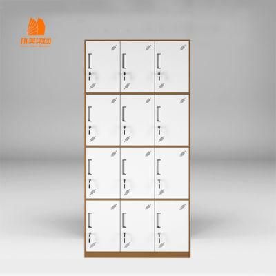 Factory Direct Sale, Knock-Down Construction, School or Public Lockers, Steel 12 Dower Storage Cabinet, Metal Wardrobe.