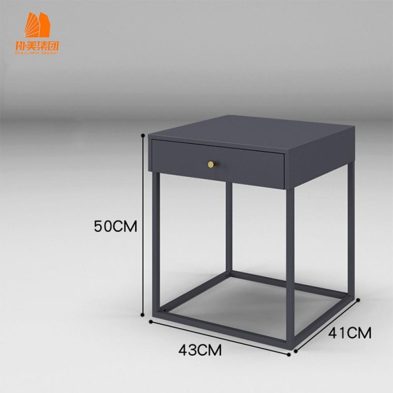 Metal Frame Computer Table Laptop Desk with Storage Cabinet for Home Office