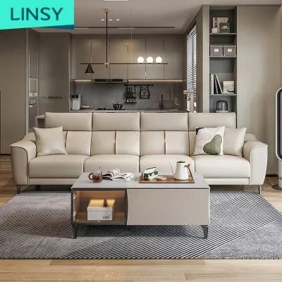Hot Wood Down Corner Sectional L Shape Furniture Genuine Leather Sofa S100