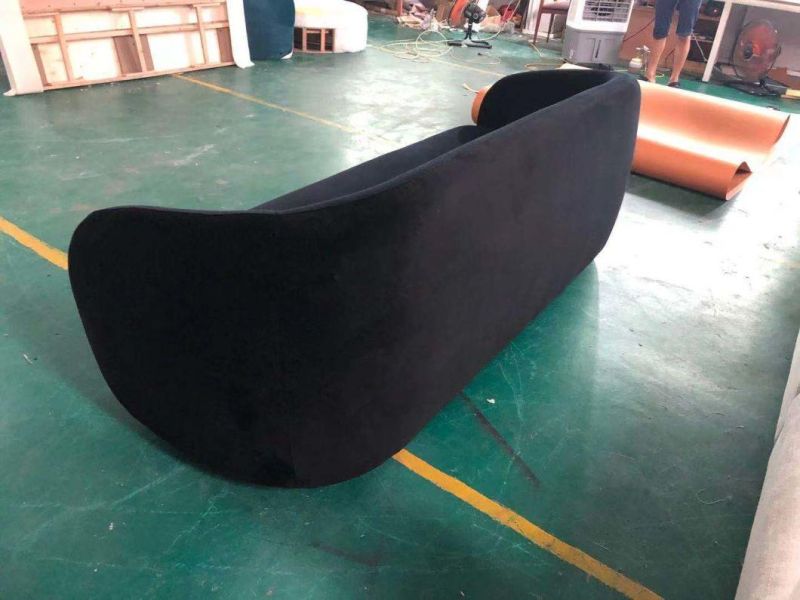 Living Room Metal Base Upholstered Velvet Frame Couch Sofa