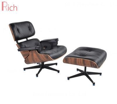 Modern Designer Furniture Designer Leather Walnut Lounge Chair