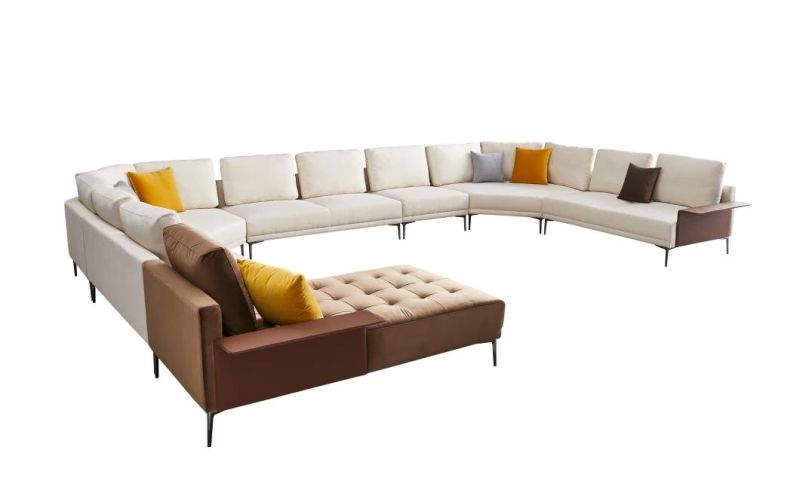 Hotel Lobby Furniture Modern Designu Shape Modular Sectional Conbination Fabric Sofa