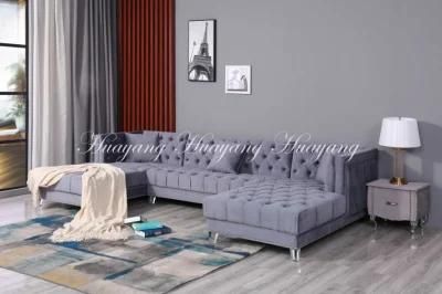 Huayang Modern Contemporary Luxury Italian Home Furniture Living Room Sectional Corner Fabric or Genuine Leather Sofa