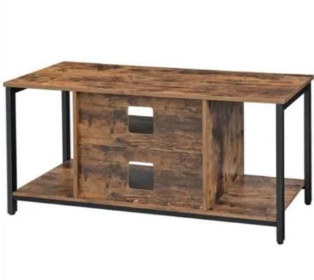 Modern Industrial Wood TV Console Table with Storage