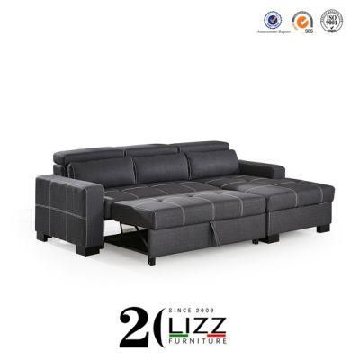 Dual Use European Living Room Leisure Genuine Leather Function Sofa Bed