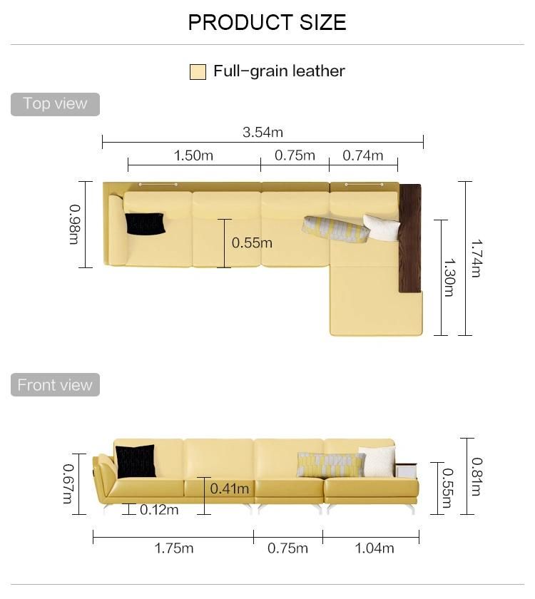 L-Shaped European Modern Furniture Dubai Set Leather Sofa with High Quality Rap1K