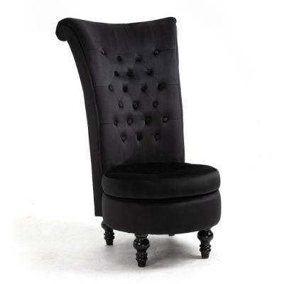 Velvet High Back Chair Royal Accent Seat, Throne Chairs Simply Elegant Style for Living Room, Bedroom