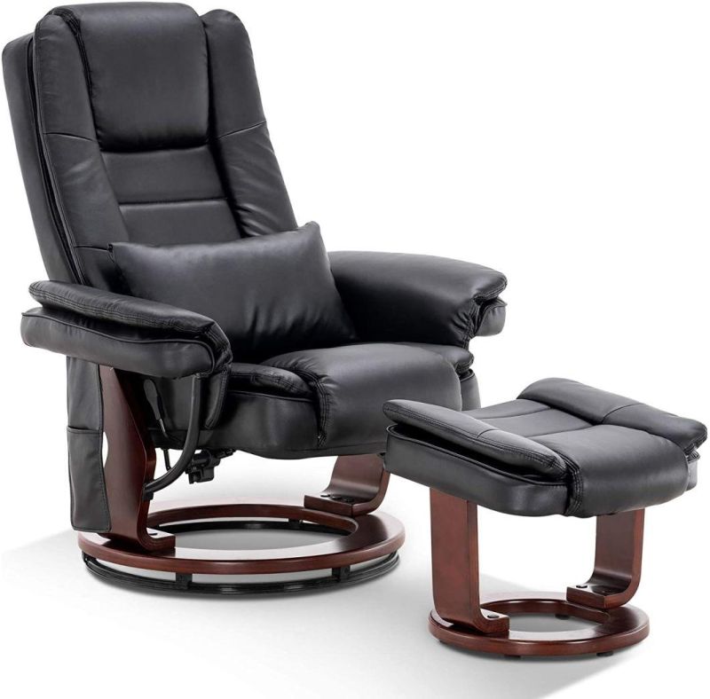 Jky Furniture Modern Design Leather Leisure Chair with Ottoman and 8 Points Vibration Massage Functions (2 In Ottoman 6 In Chair)