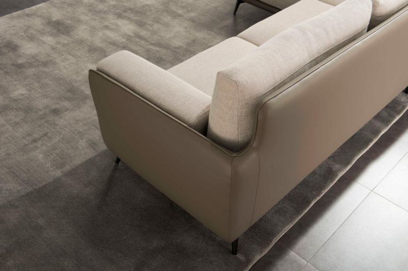 European Style Corner Modern Living Room Leather Sofa Set in Furniture Living Room Sofa