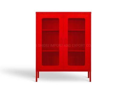 Simple Style 2 Doors Storage Metal Accent Cabinets for Living Room