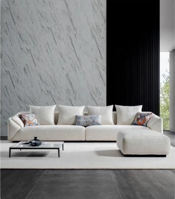 Luxury Elegant Design Living Room Velvet White Sofa Set Furniture
