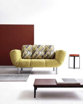 Modern Design Wholesales Market Folding Storage Yellow Fabric Bed Chaise Sofa