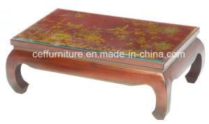 Good Design Chinese Red Leather Antique Coffee Table