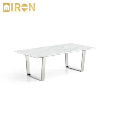 Factory Direct Wholesale Rectangle White Marble Coffee Table